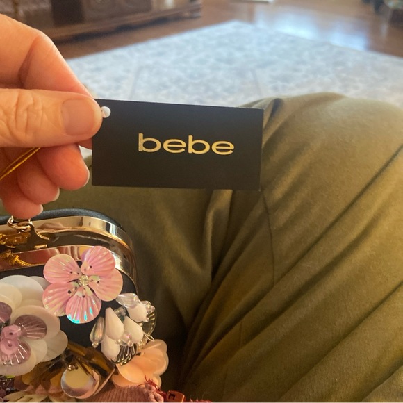 Bebe Pink and Silver Floral Clutch - Picture 5 of 12